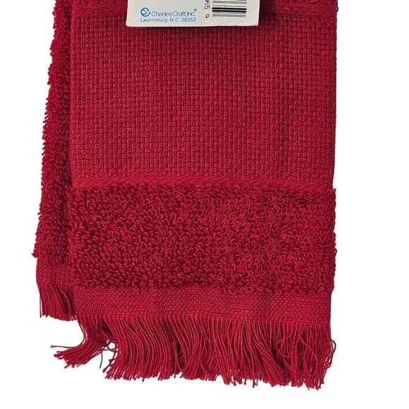 NEW Charles Craft Cranberry 14-Count Border Fingertip Towel Cross Stitch Solid - Picture 4 of 5
